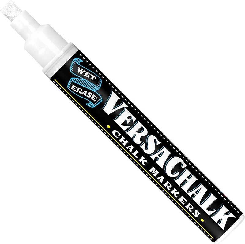 VersaChalk White Liquid Chalk Markers for Blackboards (1 Piece, 5mm, Bold Tip) - Erasable Washable Chalk Pens for Chalkboard Signs, Windows, Glass, Events, Schools, Office Supplies, and Business - Image 3