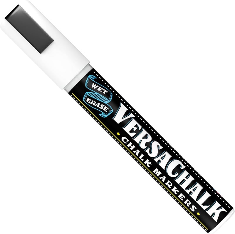 VersaChalk White Liquid Chalk Markers for Blackboards (1 Piece, 5mm, Bold Tip) - Erasable Washable Chalk Pens for Chalkboard Signs, Windows, Glass, Events, Schools, Office Supplies, and Business - Image 1