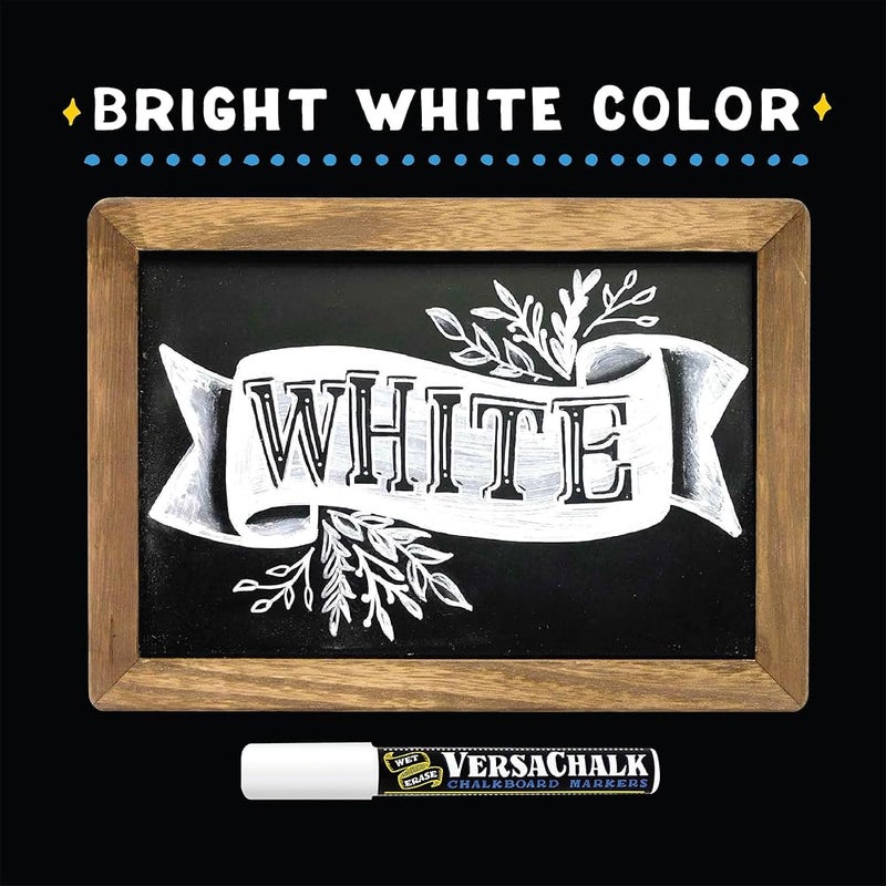 VersaChalk White Liquid Chalk Markers for Blackboards (1 Piece, 5mm, Bold Tip) - Erasable Washable Chalk Pens for Chalkboard Signs, Windows, Glass, Events, Schools, Office Supplies, and Business - Image 4