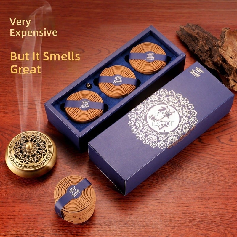 Old Sandalwood Incense, Household Indoor Long-Lasting Osmanthus Scent for Sleep Aid, Mugwort Mosquito Coil, Premium Coil Incense, Natural Agarwood - Image 2