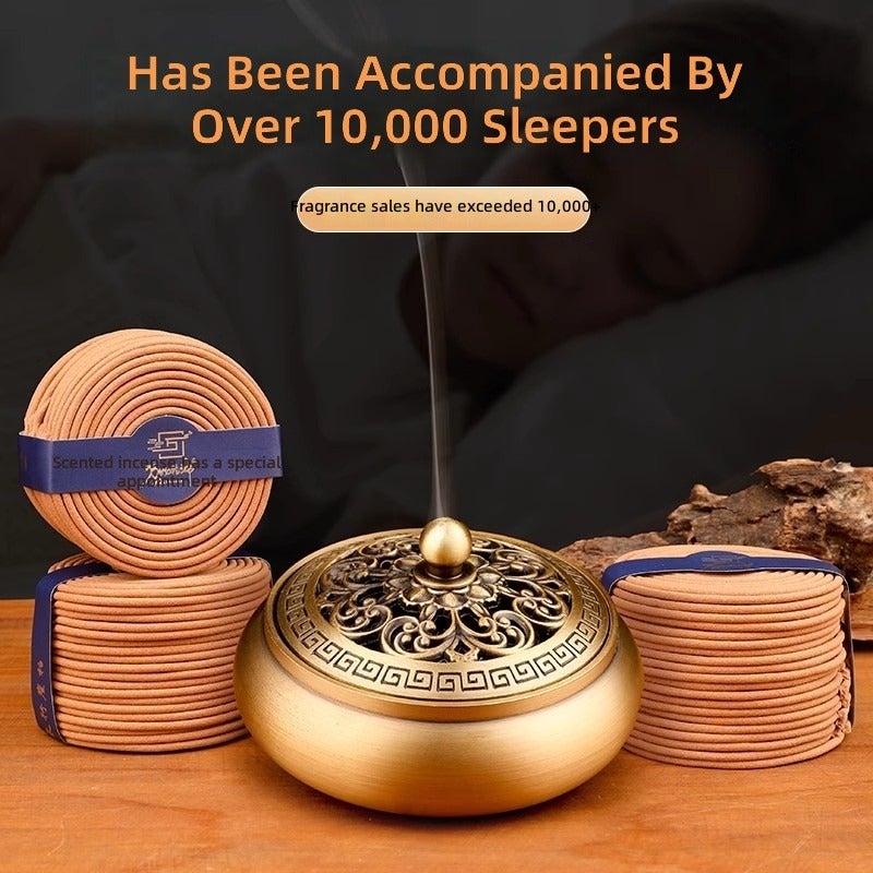 Old Sandalwood Incense, Household Indoor Long-Lasting Osmanthus Scent for Sleep Aid, Mugwort Mosquito Coil, Premium Coil Incense, Natural Agarwood - Image 1