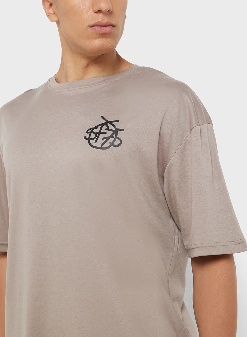Seventy Five Graphic Print Oversized T-Shirt