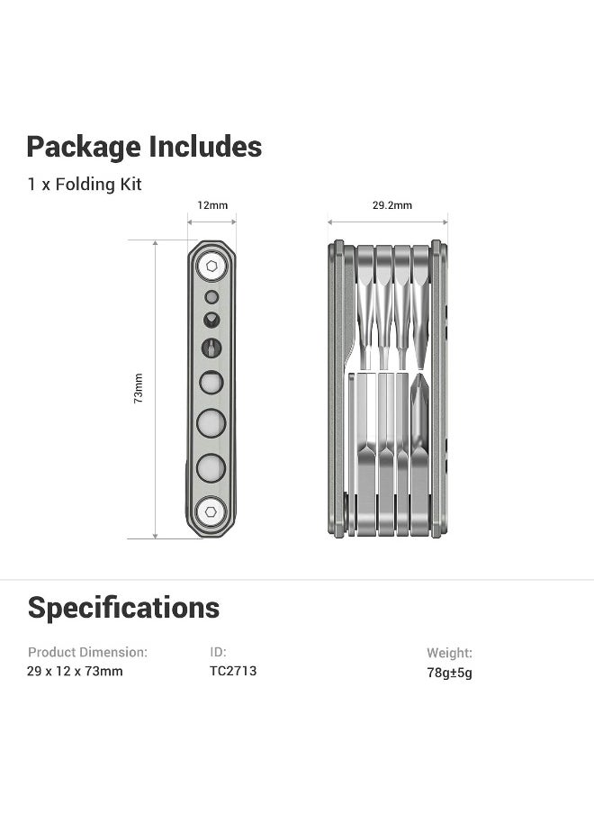 SMALLRIG Universal Folding Tool Multi-Tool for Videographers, Tool Set with Nine Functional Tools Included