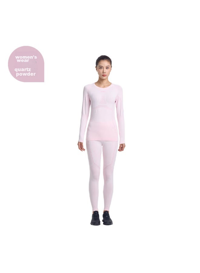 UTO Uto Compression Quick Dry Women's Functional Underwear Skiing Mountaineering Outdoor Sports Sweat-wicking Warmth Set Quartz Pink M - Image 1