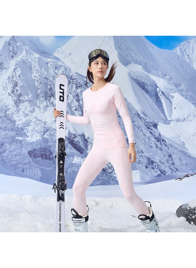 UTO Uto Compression Quick Dry Women's Functional Underwear Skiing Mountaineering Outdoor Sports Sweat-wicking Warmth Set Quartz Pink M - Image 2