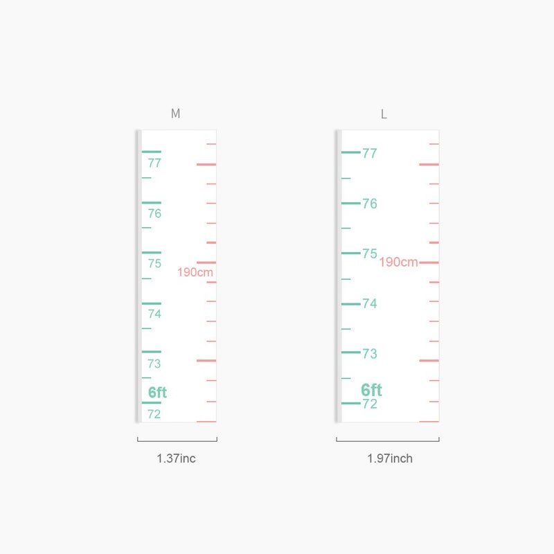 kolymax Growth Chart for Kids Height Chart Ruler Wall Decor for Measuring Kids Boys Girls, White (Middle 83''x1.37'') - Image 2