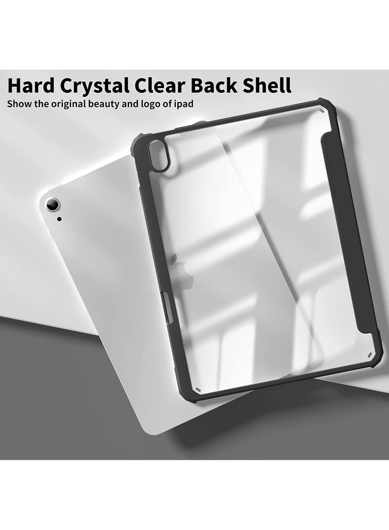روك بو غطاء حماية آي باد الجيل العاشر 2022 باد 10 غطاء حماية ، مع حامل القلم مختلطة رقيقة جدا ثلاثة أضعاف قوس ، تنطبق على آي باد 10.9 بوصة ذكي شل ، مرة أخرى شفافة التلقائي الصحوة / النوم - Image 4
