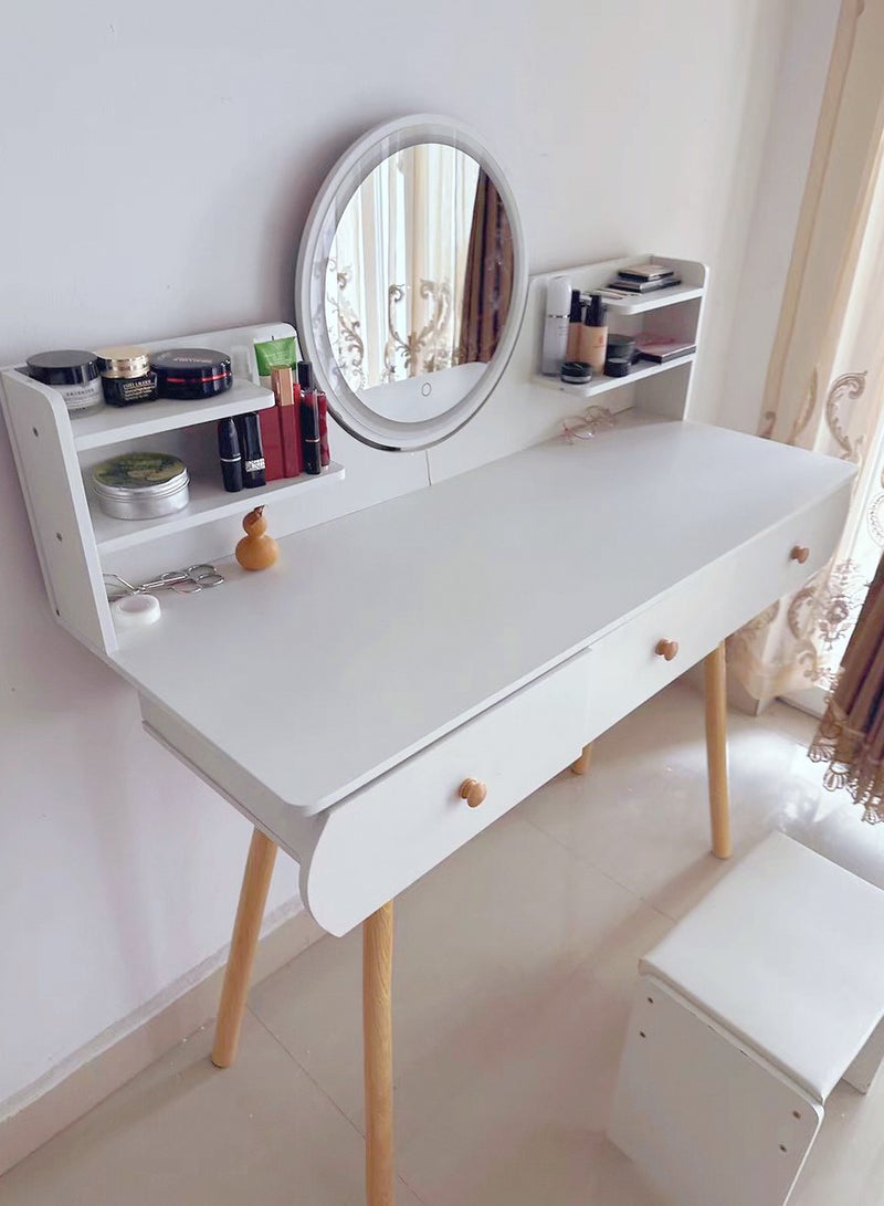 Generic Bedroom Bedside Dressing Table with LED Light 100*40*121cm  - Image 1