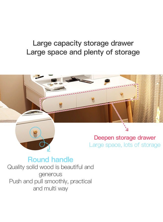 Generic Bedroom Bedside Dressing Table with LED Light 100*40*121cm  - Image 4