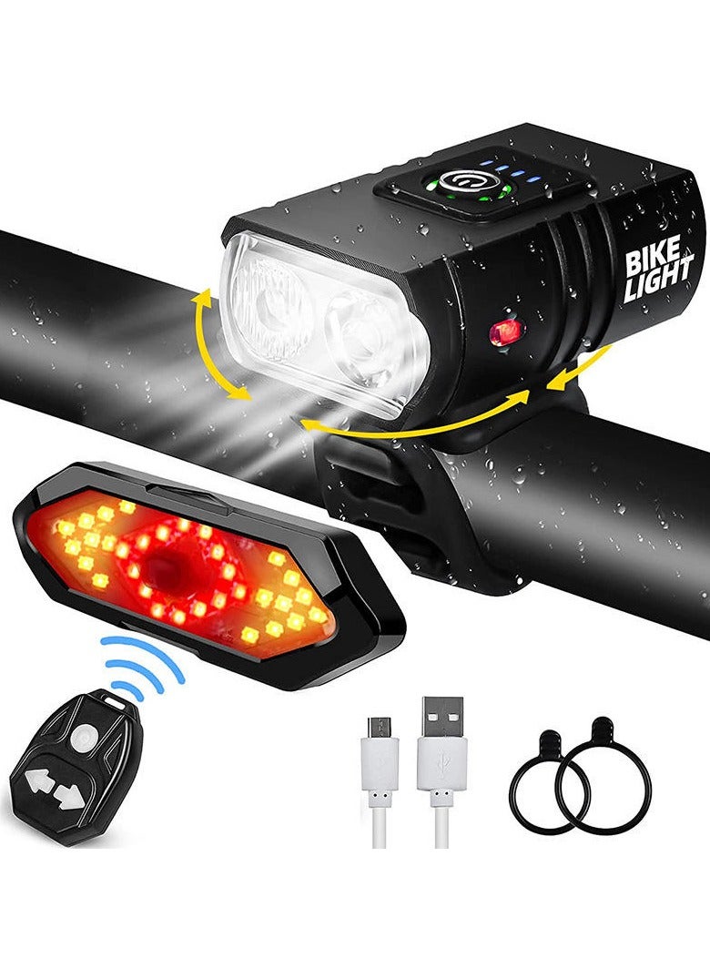 Halamine 2-pieces Bike Lights, USB Rechargeable Bike Lights, Cycle Lights with 6 Modes, Waterproof Cycling Headlight Cycling Equipment - Image 3