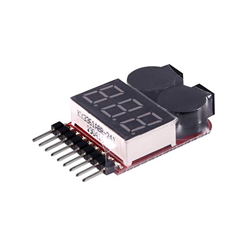 Aoicrie Lipo Battery Voltage Checker and Alarm, 2 Pack - LED Detector for 1S-8S Lithium Batteries 1655 - Image 2