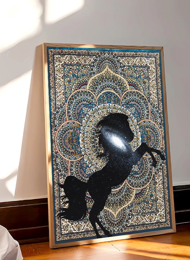 4gdran Canvas Wall Art For Wall Decoration,Horse Design,with a Hollow Frame,Size (120x80),One Piece - Image 5