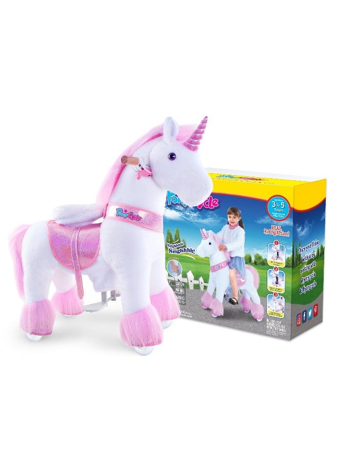 PonyCycle Pink Unicorn Ride-On Toy (S, 3-5 years, Pink) - Image 1