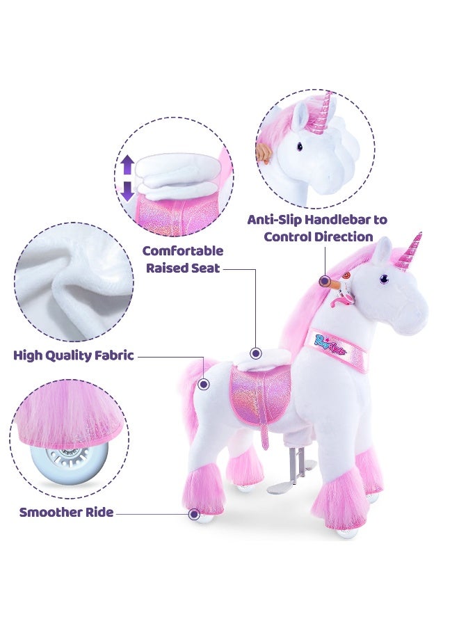 PonyCycle Pink Unicorn Ride-On Toy (S, 3-5 years, Pink) - Image 3