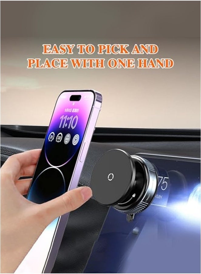 سَهْل تِك حامل هاتف السيارة المغناطيسي مع شفط فراغي ودوران 360 درجة – حامل عالمي، دعم شحن، تركيب سهل - Image 4