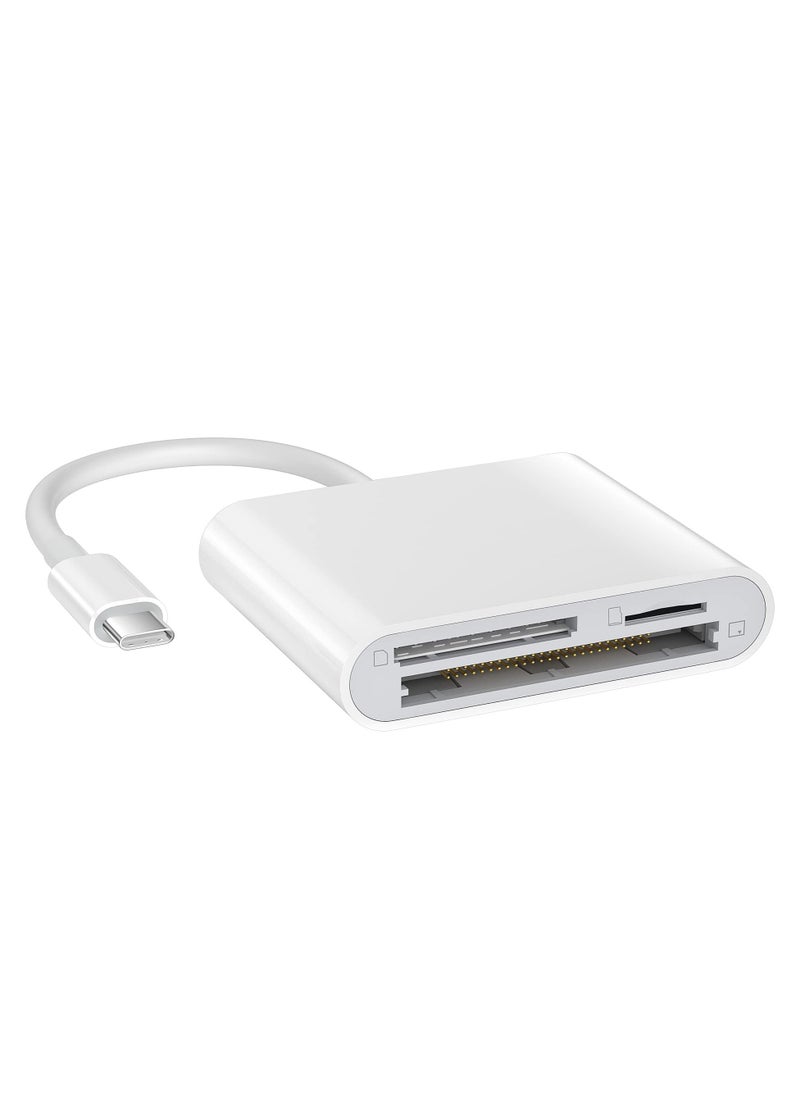 SYOSI - USB C CF/SD/TF Card Reader 3 in 1, Compact Flash Reader 3-Slot Memory Card Adapter for Type-C Device Supports Micro SD Memory Card Compatible with MacBook Pro/Air M1 iPad Pro Android Galaxy S20 S21U - Image 1