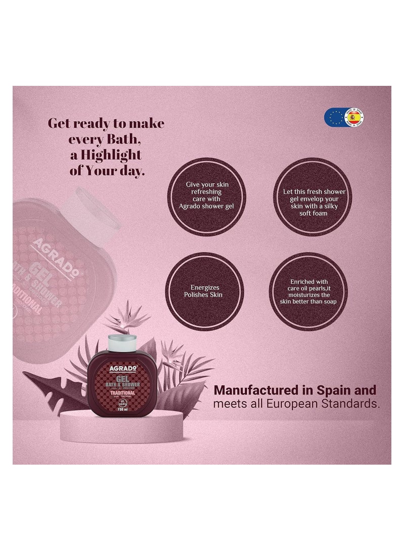 AGRADO Traditional Bath And Shower Gel 750 ML - Image 3