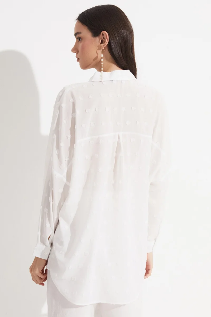 JUNE Women's Exclusive Regular Regular Pattern Textured Shirt