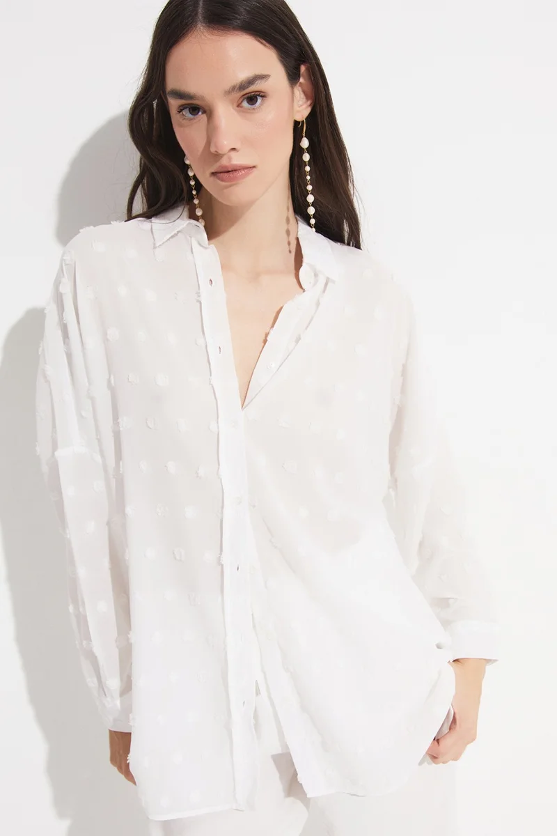 JUNE Women's Exclusive Regular Regular Pattern Textured Shirt