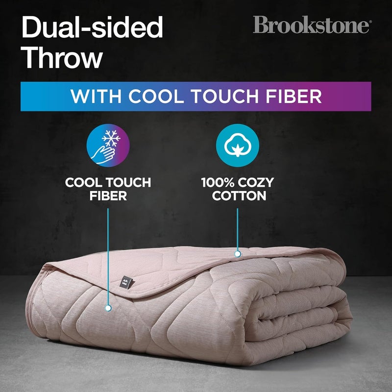 Brookstone Cooling Comfort Throw - Innovative Cooling Dual-Sided Throw - Oversized Cool Blanket for Hot Sleepers - Cooling Blankets for Sleeping - Nylon and Polyethylene Cooling Blanket - Rose Smoke - Image 2