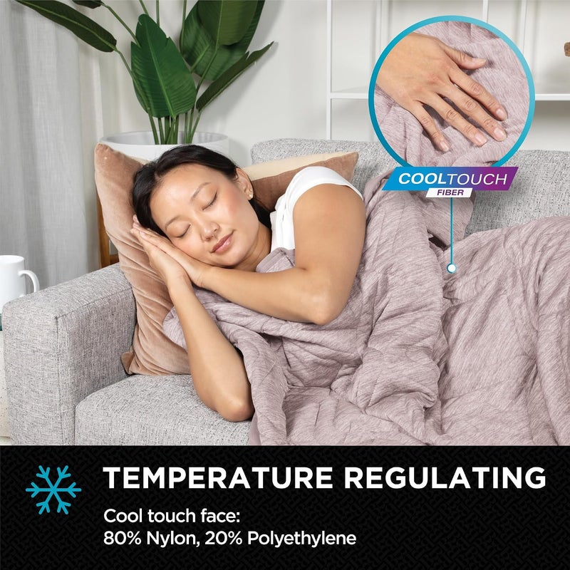 Brookstone Cooling Comfort Throw - Innovative Cooling Dual-Sided Throw - Oversized Cool Blanket for Hot Sleepers - Cooling Blankets for Sleeping - Nylon and Polyethylene Cooling Blanket - Rose Smoke - Image 3