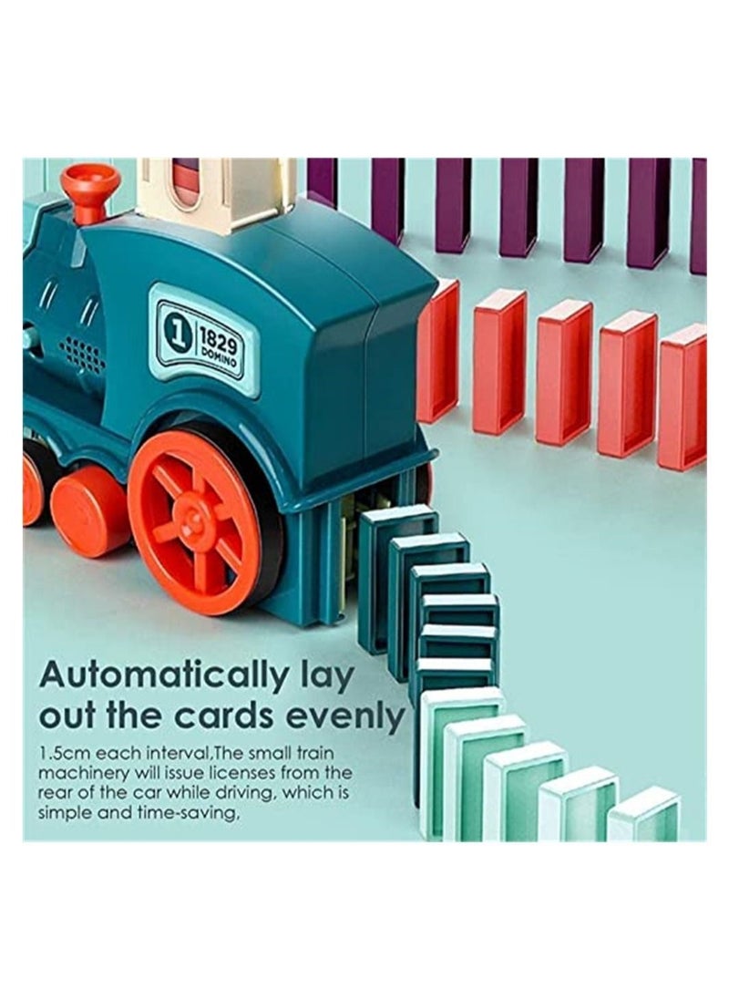 Y&D Blocks Set, Domino Train Toy Kids with 60 Colorful and Simulated Sound, Automatic Laying Brick Dominoes Game Educational DIY Gift  - Image 2