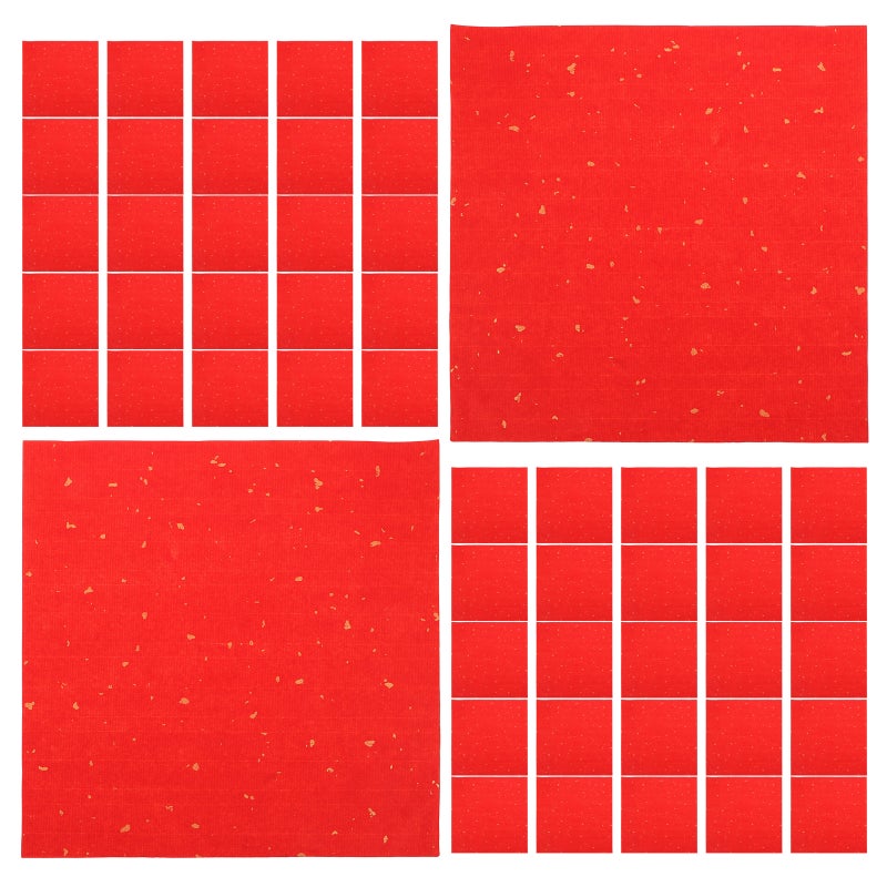 80 Sheets Chinese Red Xuan Paper, Spring Festival Asian Blank Rice Paperfor Asian Vietnamese Lunar New Years, 8.65x8.65 Inches - Image 1