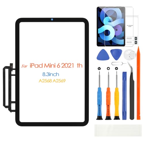 ARSSLY شاشة تعمل باللمس لجهاز iPad Mini 6 الجيل 2021، لجهاز iPad Mini الجيل السادس 8.3 بوصة نموذج A2568 A2569 استبدال شاشة لوحة زجاجية تعمل باللمس مع مجموعة إصلاح (ليس شاشة LCD) - Image 1