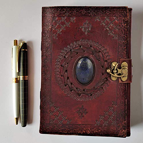TUZECH Handmade 100% Pure Leather Diary Leather Journal for Office Home Daily Use Beautiful Handmade Genuine Leather Notebook with C Lock Brown (7 Inches) - Image 2