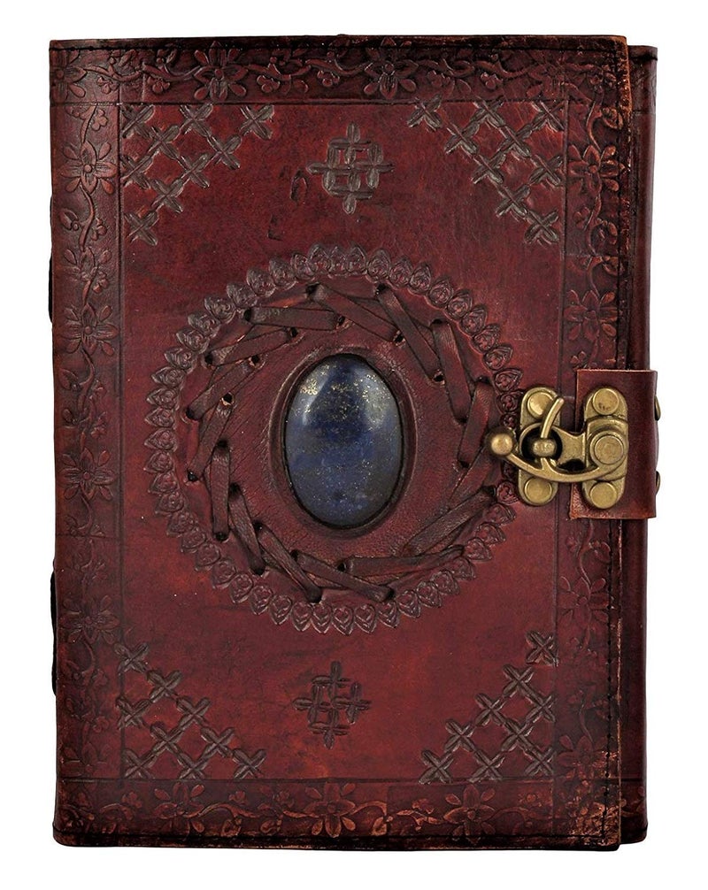 TUZECH Handmade 100% Pure Leather Diary Leather Journal for Office Home Daily Use Beautiful Handmade Genuine Leather Notebook with C Lock Brown (7 Inches) - Image 1