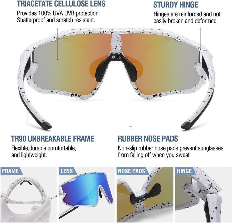 DUCO Kids Sunglasses Polarized UV Protection 400 - Kids Sports Sunglasses Boys with Lightweight TR90 Frame - Youth Baseball and Cycling Sun Glasses for Boys & Girls - DK268 - Image 4