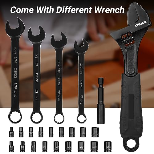 DEKOPRO Tool Kit Set Box for Home: Household with Drill Wrench Socket Basic Hand Tools Sets for Men Car Repair Mechanic Tool Kit Set Automotive with Plastic Tool Box 178 Piece - Image 5