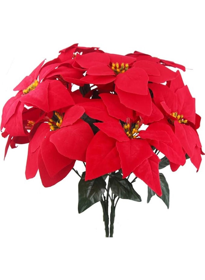 2 pieces - Poinsettias Artificial Christmas Flowers - Image 1