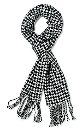 VERONZ Soft Classic Cashmere Feel Winter Scarf, Black/White Houndstooth - Image 4