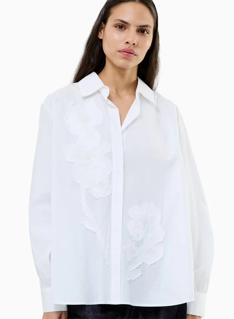 French Connection Cambria Cotton Embellished Shirt