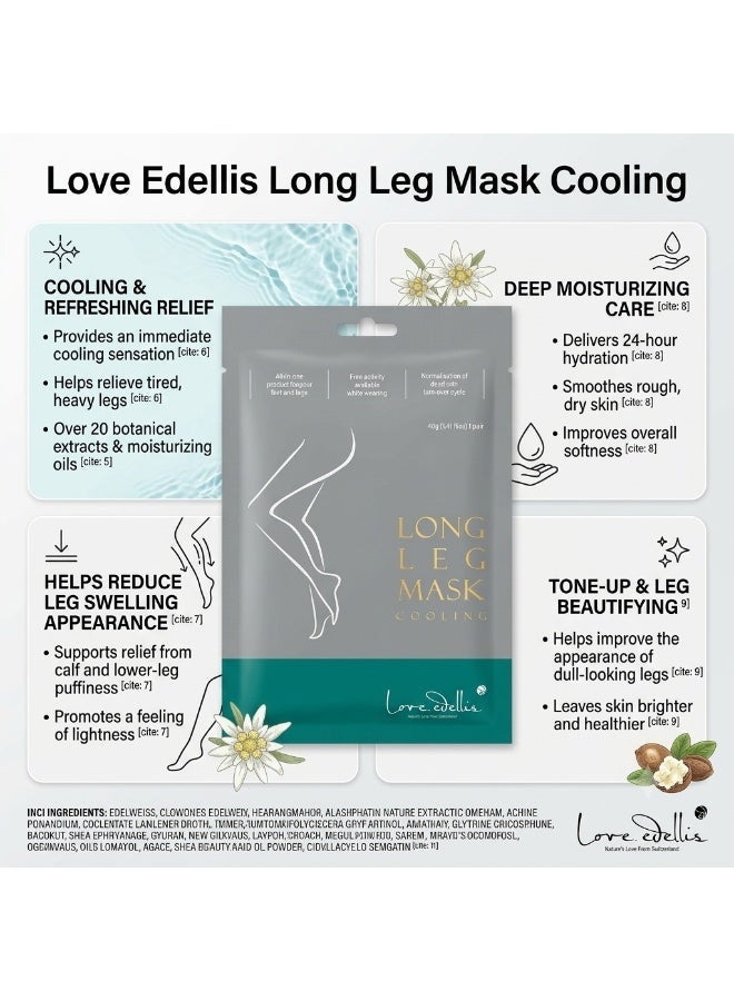 Love Edellis Long Leg Mask Cooling 40g – Cooling & Hydrating Korean Leg Treatment for Tired, Heavy & Dry Legs - Image 2