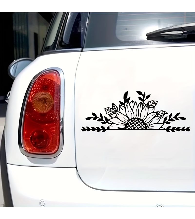 White Sunflower Decal Sticker Suitable For Laptop Truck Car Wall Decor - Image 5