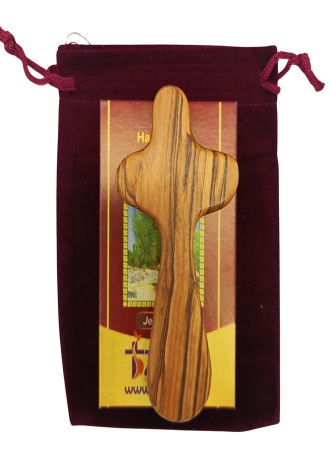 Zuluf Set of 2 Olive Wood Comfort Crosses 3.7" (9.5cm) – Handmade Wooden Cross My Heart, Confirmation Gift, Levitating Rustic Fidget Cross, Wood Crosses – With Certificates CRS125 - Image 3