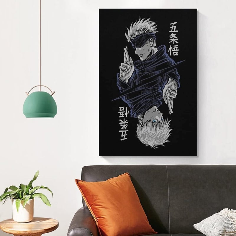 Home Trove Home trove Anime Jujutsu Gojo Satoru Poster Canvas Wall Art Painting Posters Decoration Room Decor Unframe 12x18inch(30x45cm) - Image 3