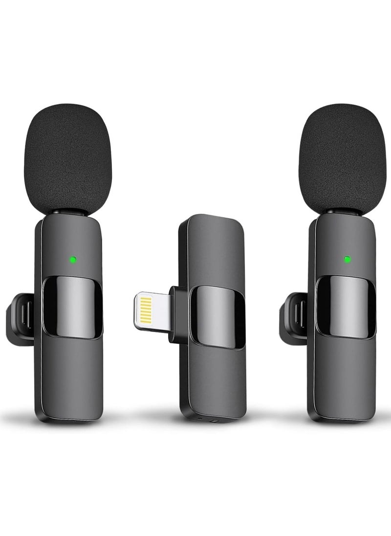 XICEN - Wireless Lavalier Microphone for iPhone, iPad- Plug-Play Wireless Mic with 2 Microphone for iPhone port and Video Recording- Interview- Vlog- Auto Sync and Noise Reduction - Image 1