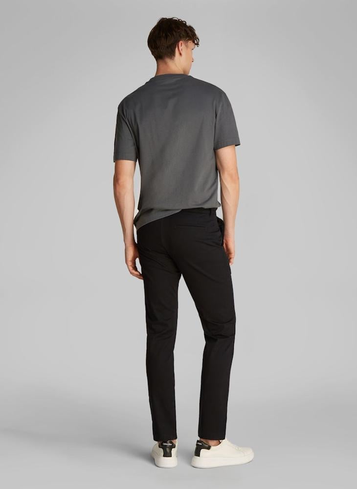 CALVIN KLEIN Slim Stretch Satin Chino Trousers  - Image 2