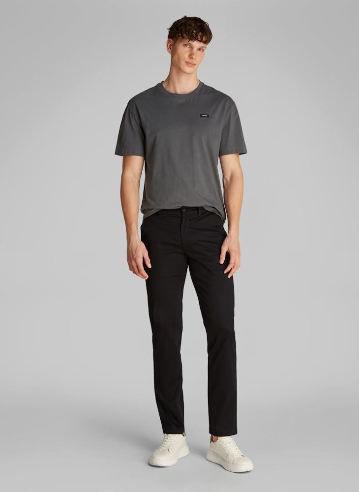 CALVIN KLEIN Slim Stretch Satin Chino Trousers  - Image 4