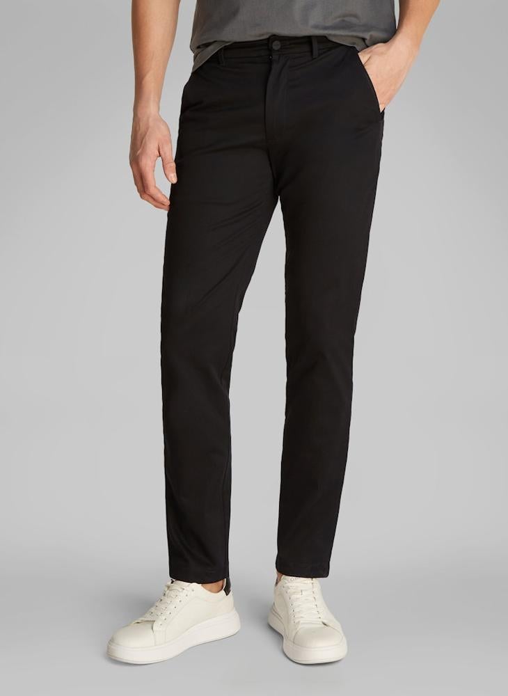 CALVIN KLEIN Slim Stretch Satin Chino Trousers  - Image 1