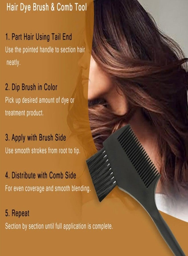Hair Coloring Brush with Comb 2 in 1 Rat Tail Hair Dye Tint Brushes with Integrated Combs Dye Brushes Tool for All Over Color, Highlights and Root Touch Ups, for Men & Women | Hair Dye Brush with Comb - Image 2