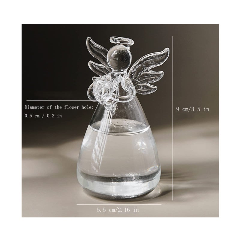GENEDEY Angel Design Glass Vases Clear Flower Plant Terrarium Container Hanging Vase Wedding Decor Garden Ornaments Hanging Planter (Pack of 8) - Image 2