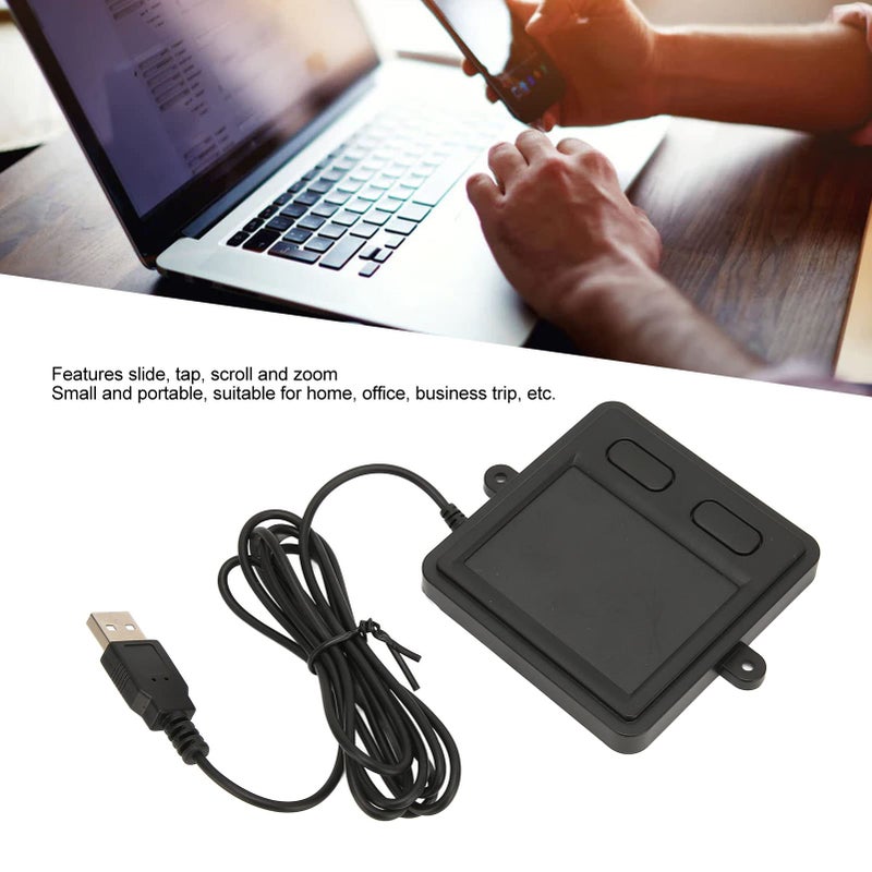 لوحة لمس USB سلكية عالية الحساسية محمولة لتتبع الكمبيوتر المحمول وسطح المكتب باللون الأسود - Image 4