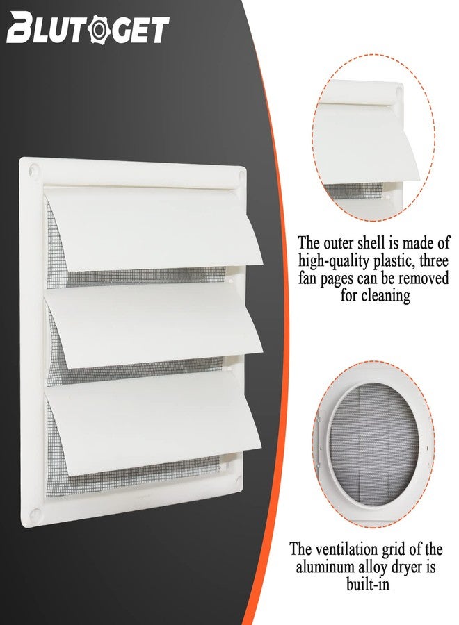 Blutoget 6'' Louvered Vent Cover for 6" Vent Duct Opening - Includes Aluminum Bird Stop Inserts - Image 4