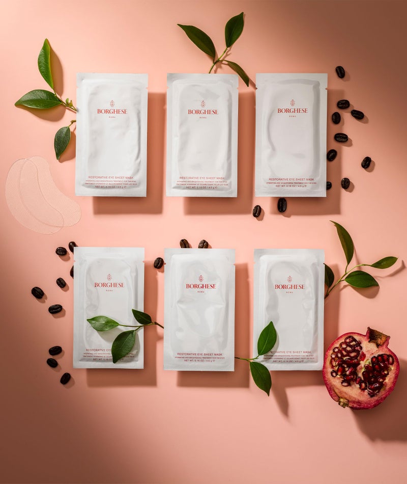 Borghese Restorative Eye Sheet Masks - Nourishing and Brightening Under Eye Treatment Masks, 6 Pairs - Image 2