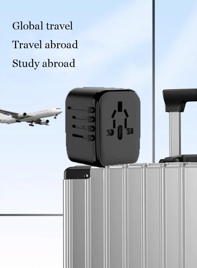 Super ZYouth Universal International Power Travel Plug Adapter, 5 in 1 European Travel Plug Adapter W/ 3.5A 2xUSB-A and 2xUSB C Wall Charger and Worldwide AC Outlet for Europe USA UK AUS Asia Black - Image 4