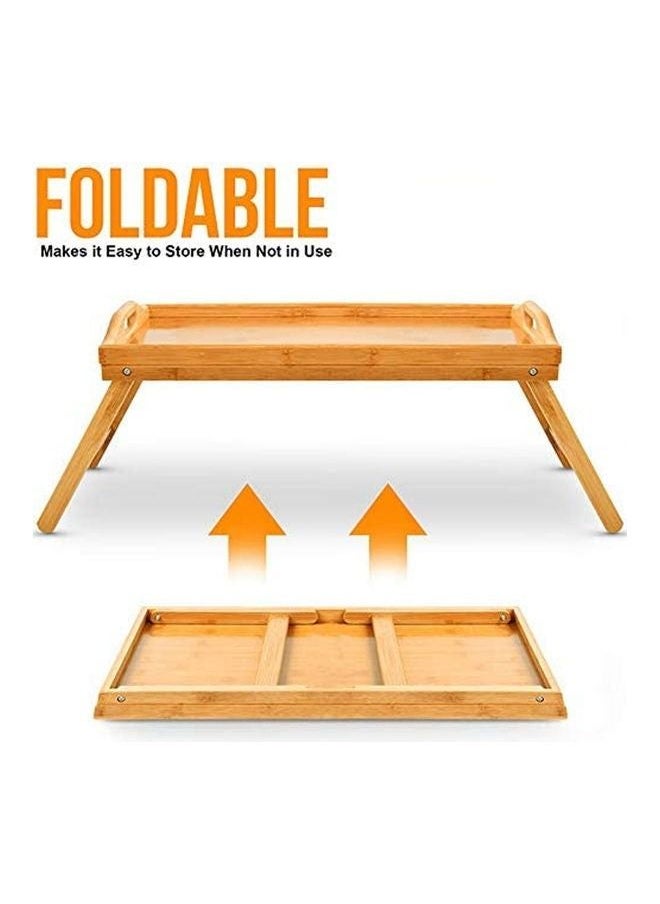 Generic - Bamboo Breakfast Bed Tray Table With Folding Legs - Image 1